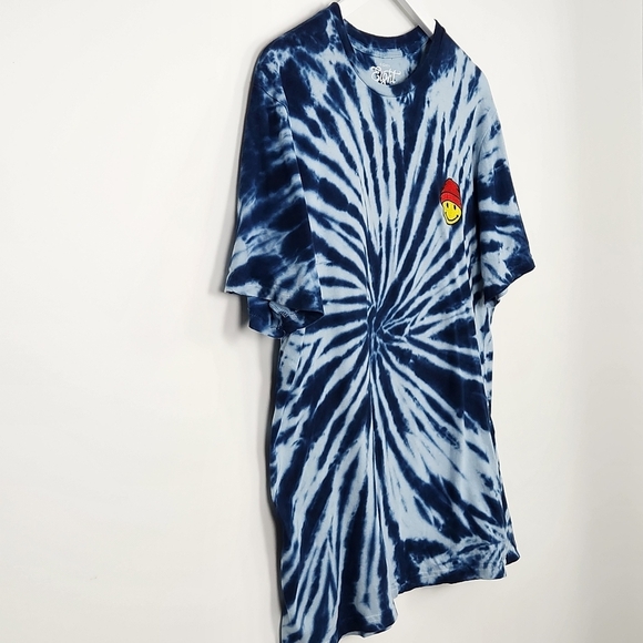 Eighty Eight Skater Street Blue Tie-Dye Size L Smiley Face Tee-shirt - Picture 2 of 7
